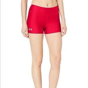 Under Armour Spandex Shorts On The Court 3” Red